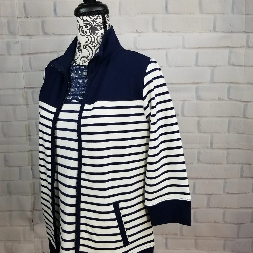 Denim &co jacket set sz xxs stretch knit pockets